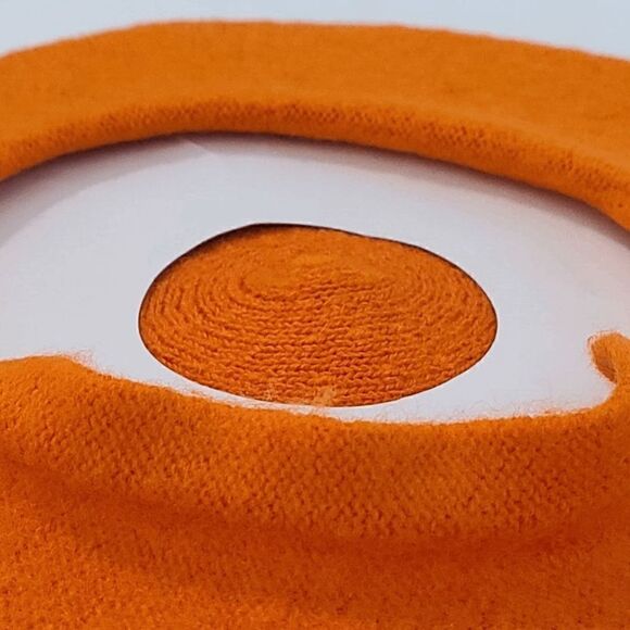 🍊 Orange Fruit Leaf Decor Wool-Mix French Style Cute Beret Hat NEW - Picture 3 of 10